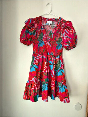 Sugarlips Floral Mini Dress Pink & Blue Extra Small Like New